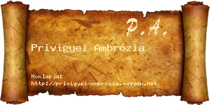 Privigyei Ambrózia névjegykártya